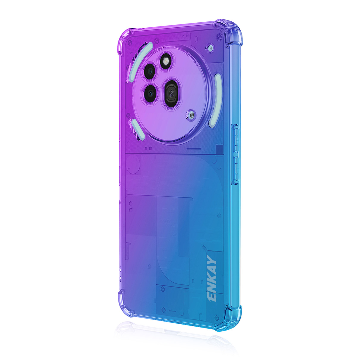 ENKAY For Nothing Phone (3a) Pro TPU Case  Thickened Four Corner Drop-proof Phone Back Cover - Purple / Blue