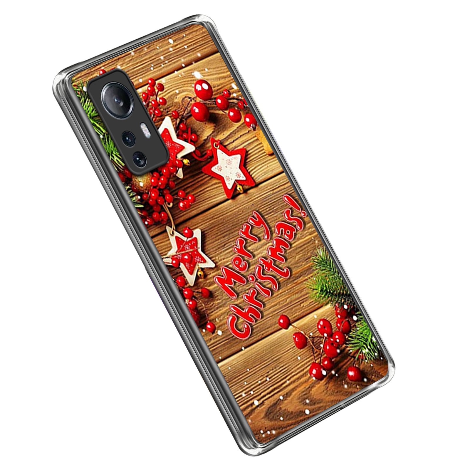 

Musterdruckkoffer Der Weihnachtserie Für Xiaomi 12 Lite 5G, Flexible Tpu-anti-kratzer-rückseite - Rote Frohe Weihnachten, Xiaomi 12 Lite 5G