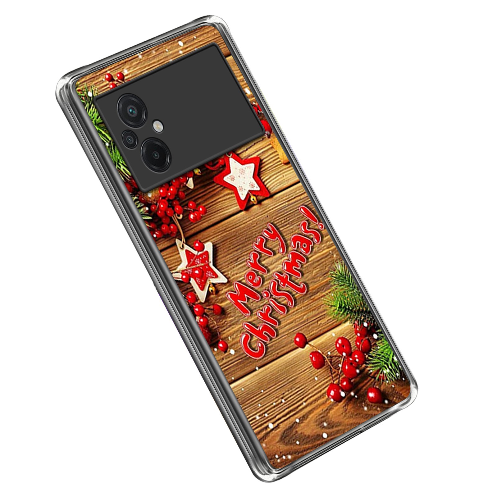 

Für Xiaomi Poco M5 5G / M4 5G Christmas Series Cute Muster Druck Tpu-hülle Anti-kratzer-telefon Zurück-deckung - Rote Frohe Weihnachten, Xiaomi Poco M5 5G