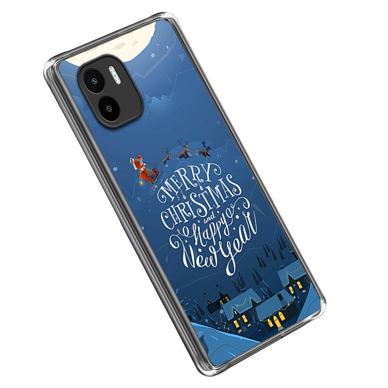 

Für Xiaomi Redmi A1 4G Christmas Series Cute Muster Druckkoffer Soft TPU Phone Protective Cover - Weißes Frohe Weihnachten, Xiaomi Redmi A2 4G