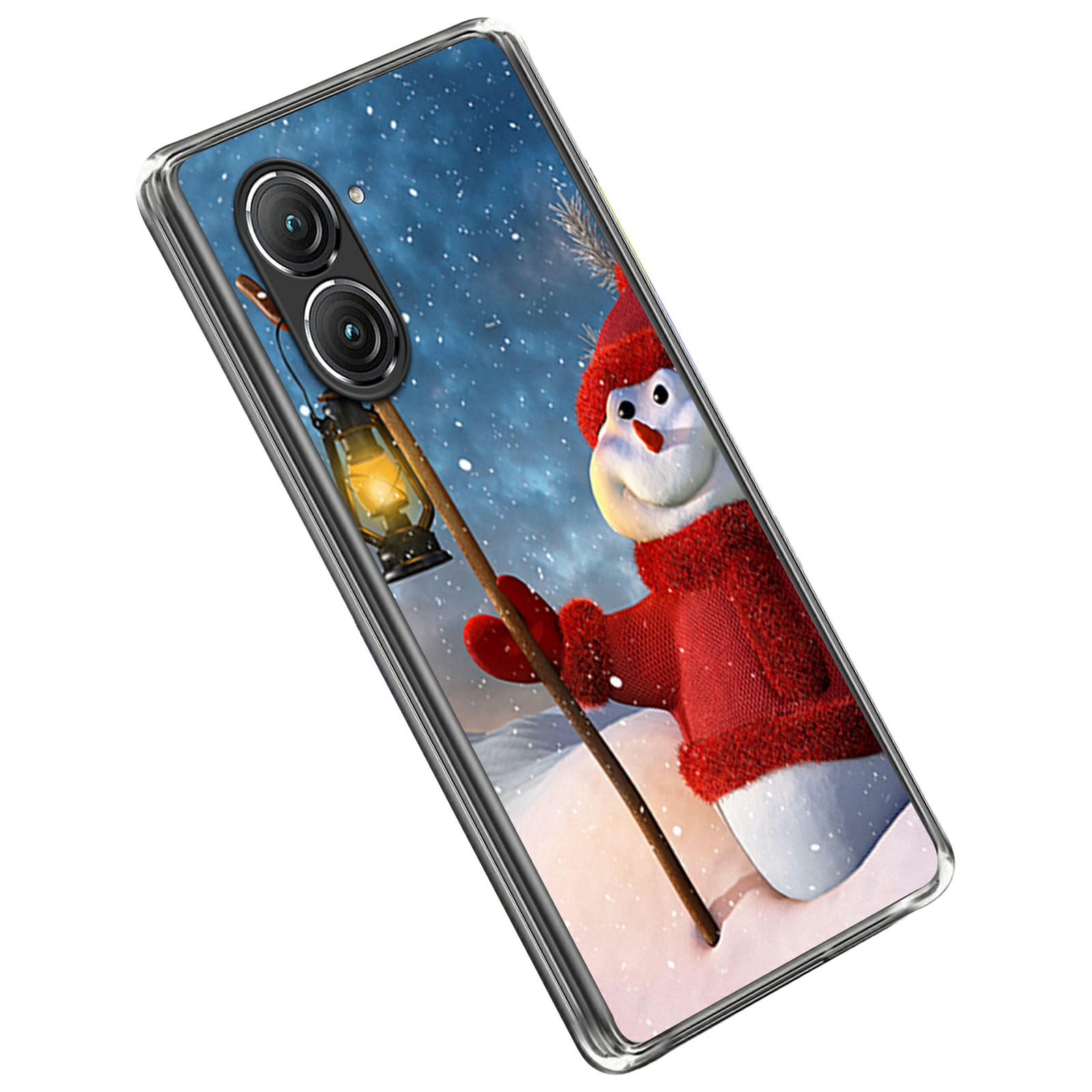 

Für Asus Zenfone 9 5G Christmas Series Muster Printing Tpu-rückdecke Drop-proof-slim-handy-hülle - Schneemann, Asus Zenfone 9 5G