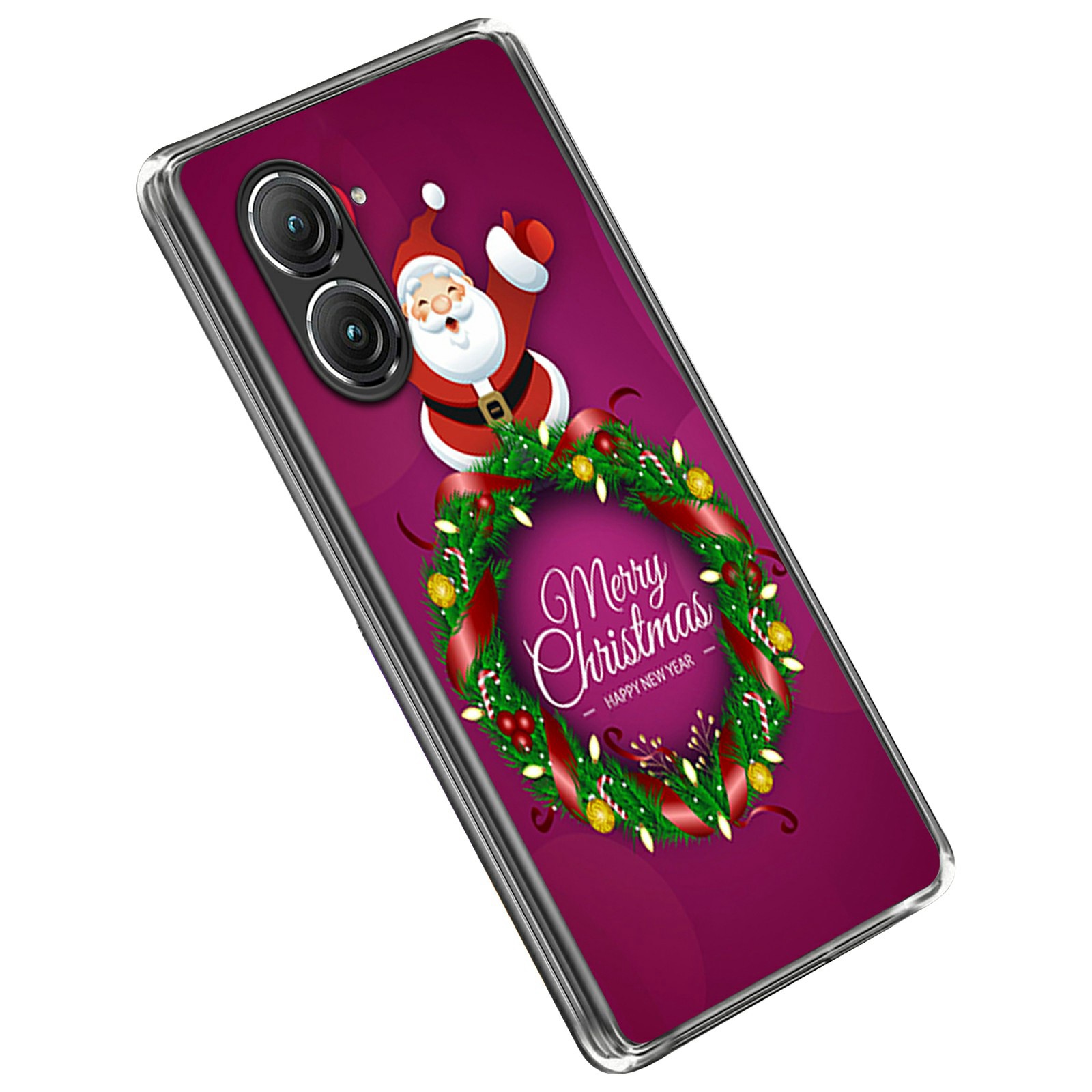 

Für Asus Zenfone 9 5G Christmas Series Muster Printing Tpu-rückdecke Drop-proof-slim-handy-hülle - Girlande, Asus Zenfone 9 5G