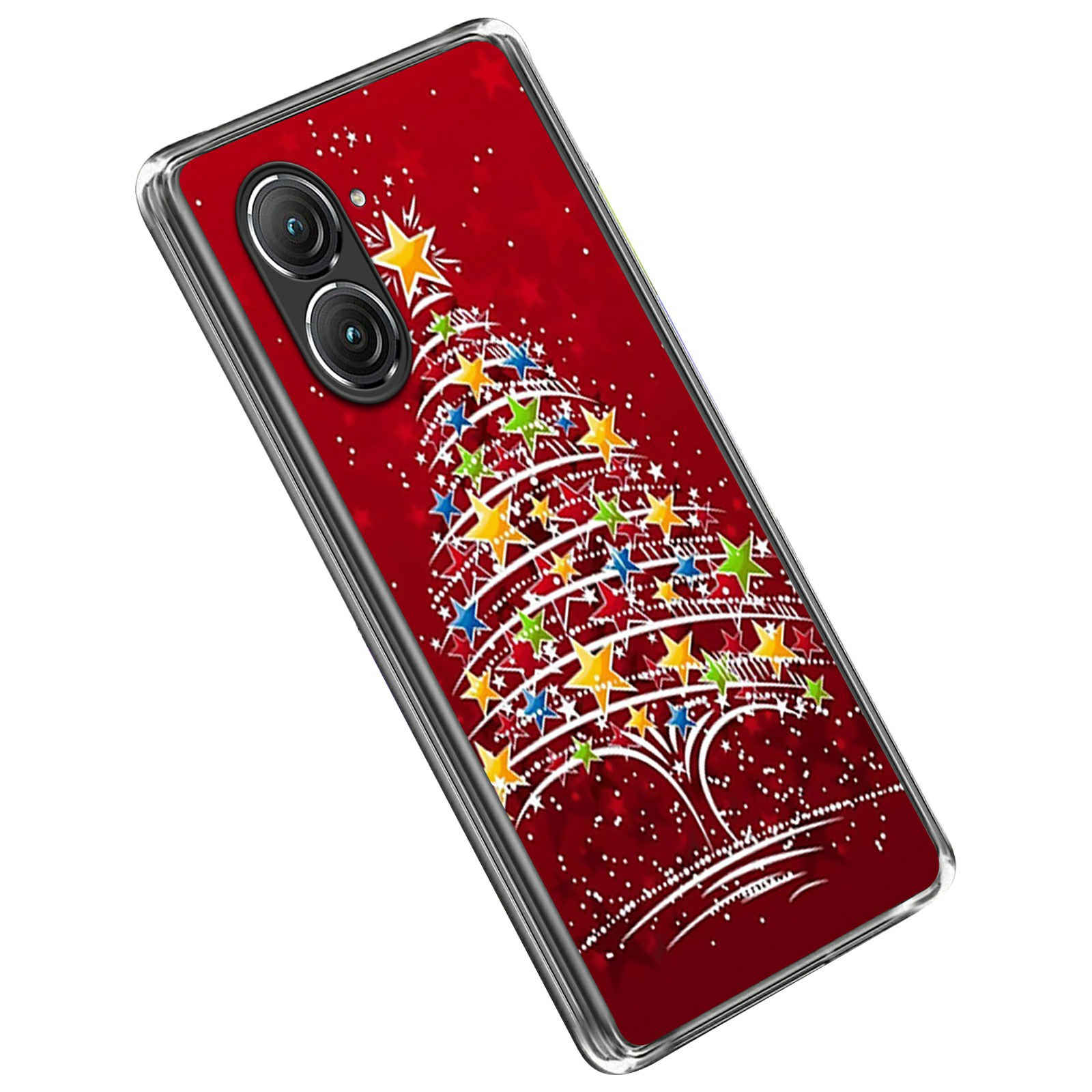 

Für Asus Zenfone 9 5G Christmas Series Muster Printing Tpu-rückdecke Drop-proof-slim-handy-hülle - Stern Weihnachtsbaum, Asus Zenfone 9 5G