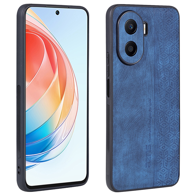 

AZNS Eingeprägte Muster Telefonhülle Für Honor X40i 5G, PU Lederbeschichtete TPU Schocksichere Schutzschutzabdeckung - Blau, Honor X40i 5G