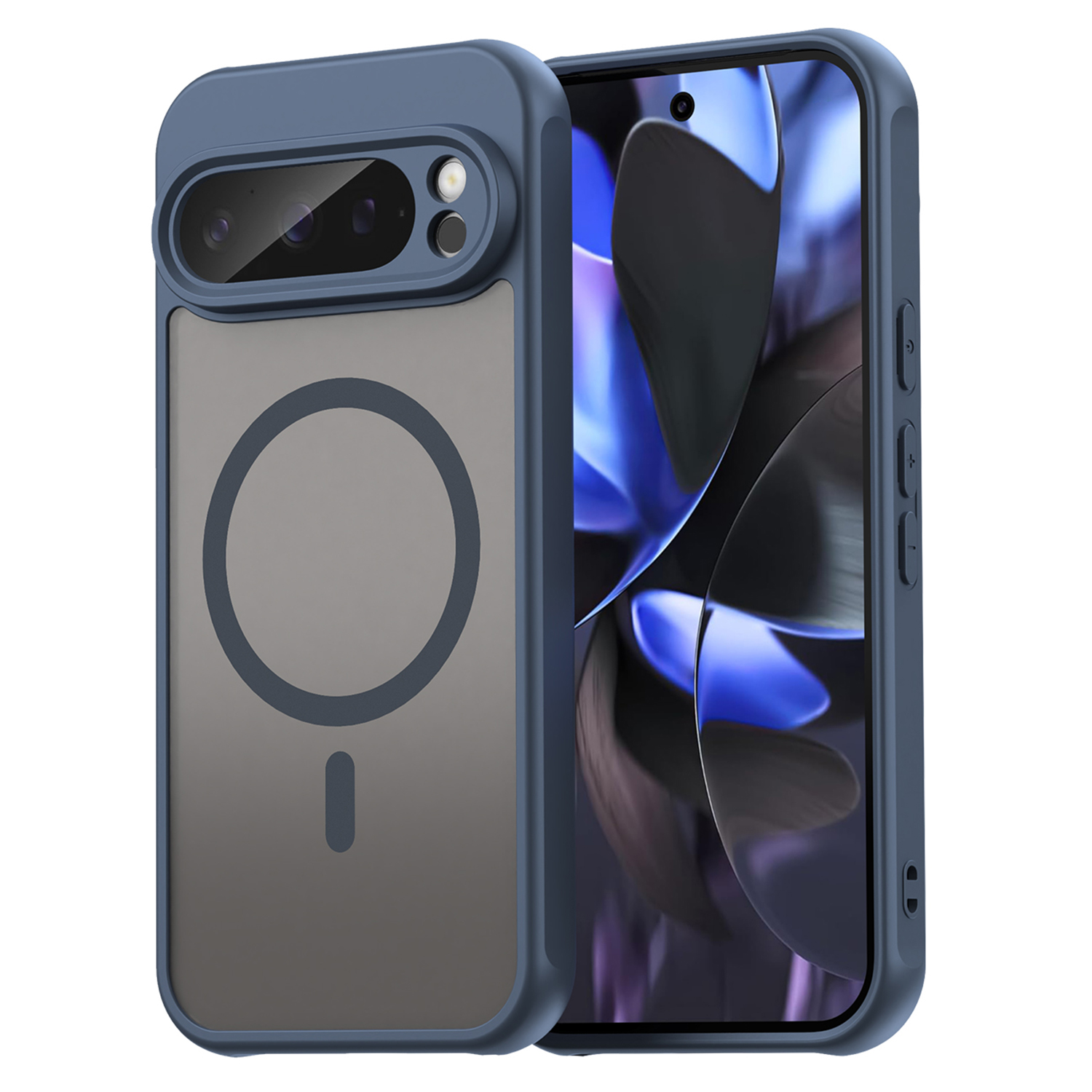 For Google Pixel 9 / 9 Pro Magnetic Case Anti Drop PC + TPU Phone Cover - Blue