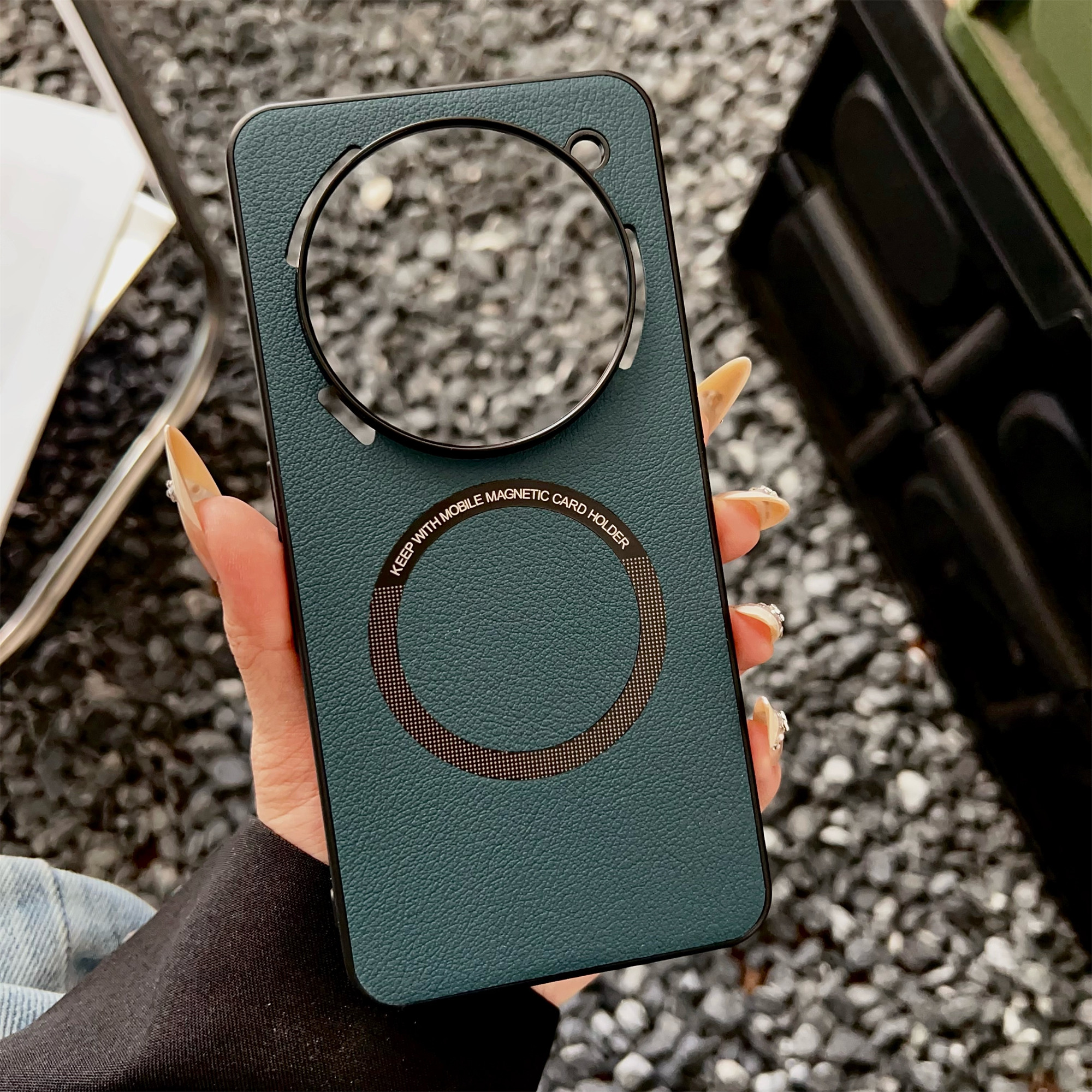 For Nothing Phone (3a) Pro Magnetic Case Anti-Drop PU Leather + TPU Cover - Green