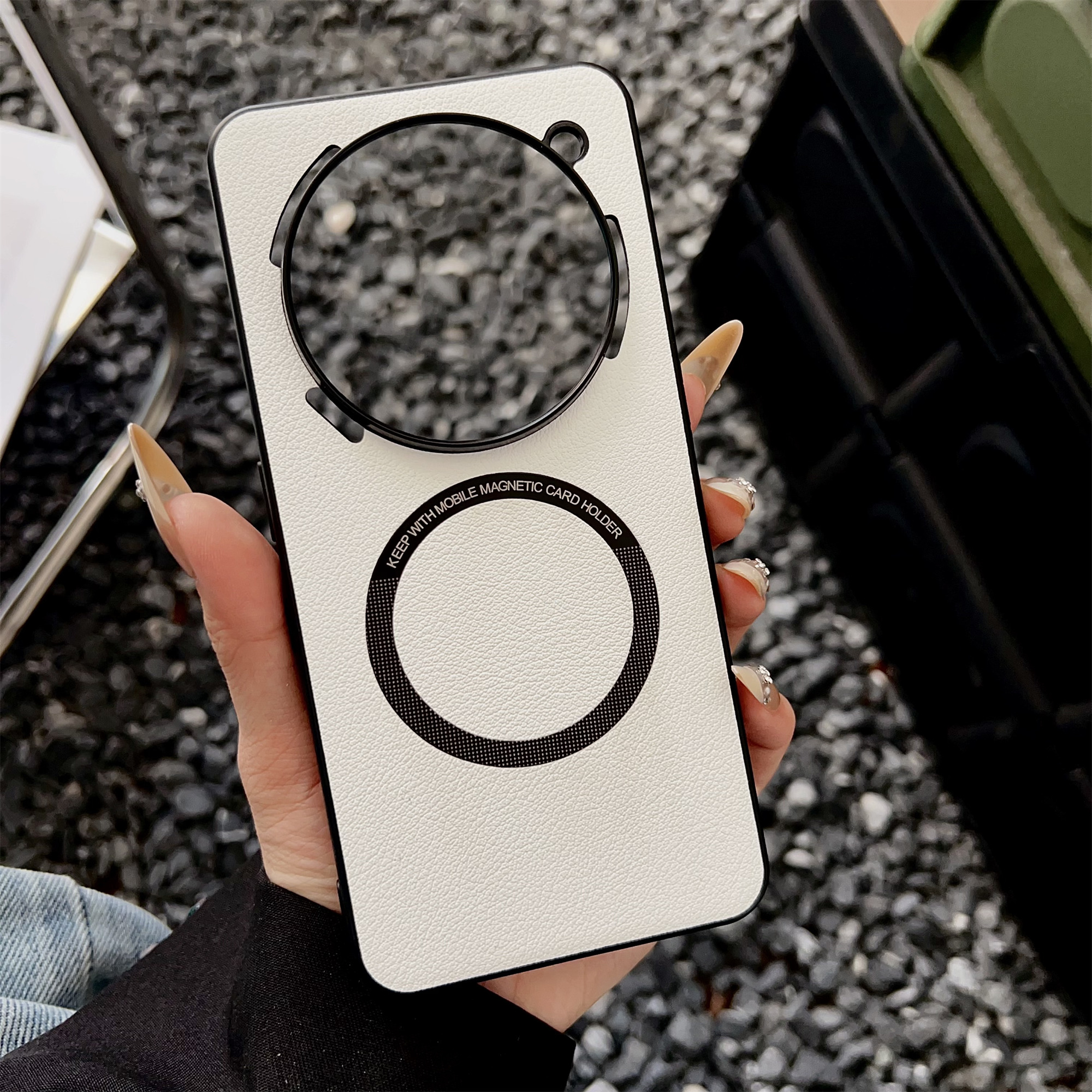 For Nothing Phone (3a) Pro Magnetic Case Anti-Drop PU Leather + TPU Cover - White