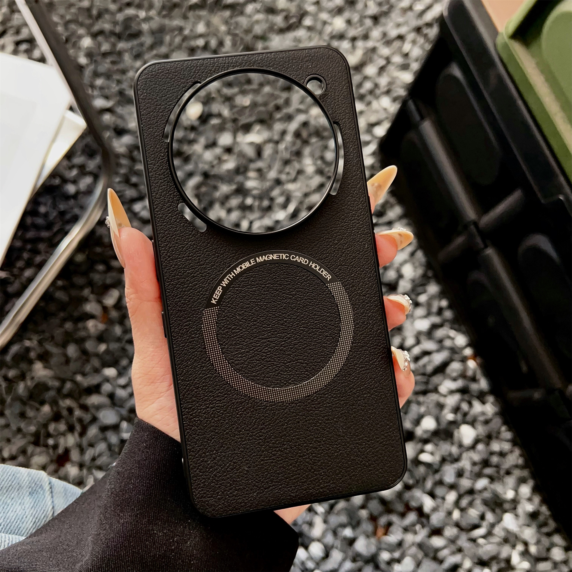 For Nothing Phone (3a) Pro Magnetic Case Anti-Drop PU Leather + TPU Cover - Black