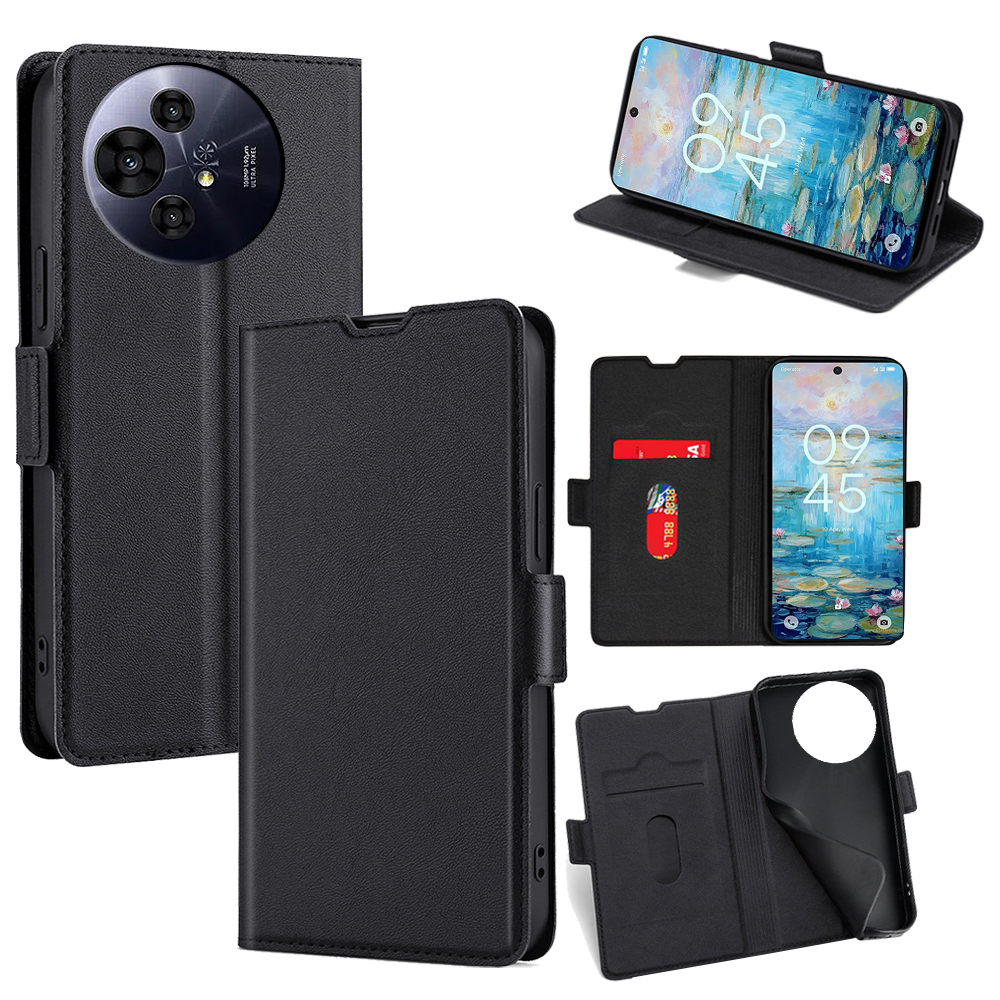 For TCL 50 NxtPaper 5G / 50 Pro NxtPaper 5G Case Card Holder PU Leather Phone Cover - Black