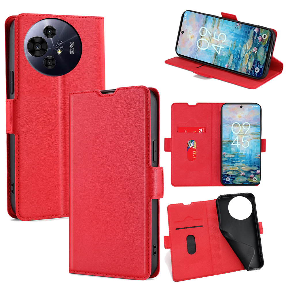 For TCL 50 NxtPaper 5G / 50 Pro NxtPaper 5G Case Card Holder PU Leather Phone Cover - Red