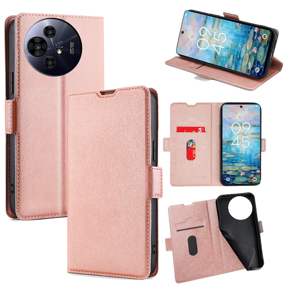 For TCL 50 NxtPaper 5G / 50 Pro NxtPaper 5G Case Card Holder PU Leather Phone Cover - Pink