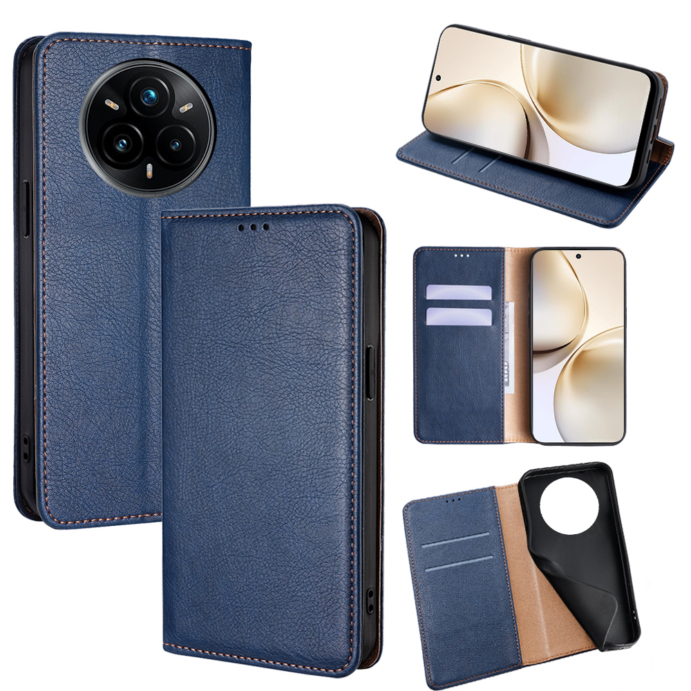 For Realme 14 Pro 5G Case Wallet PU Leather Magnetic Auto-Absorbed Phone Cover - Blue
