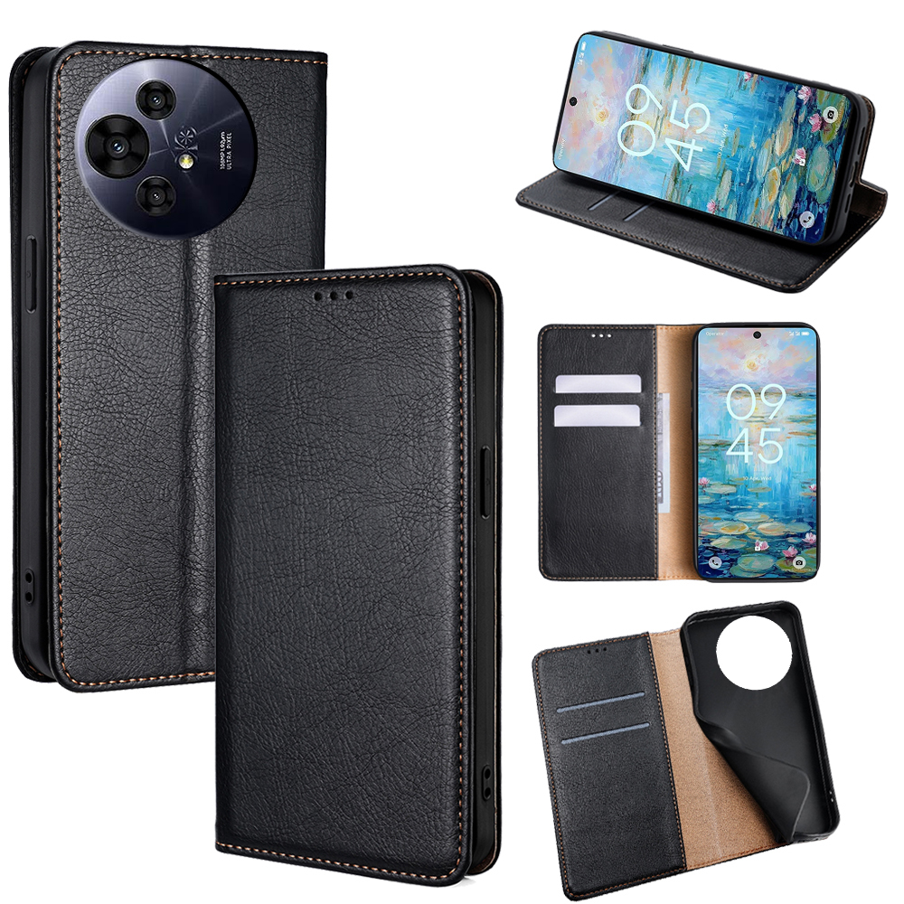 Wallet Case for TCL 50 NxtPaper 5G / 50 Pro NxtPaper 5G PU Leather Magnetic Auto-Absorbed Phone Cover - Black