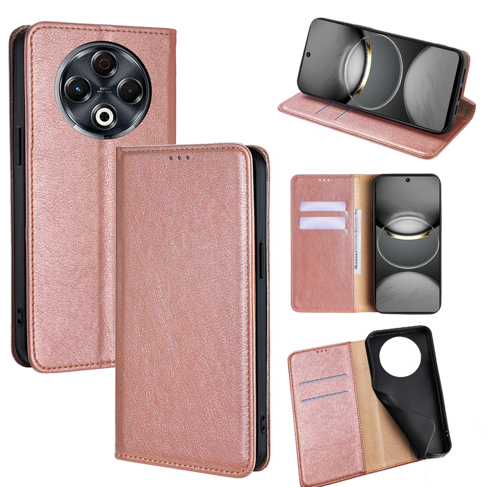 For TECNO Spark 30 4G Case Wallet PU Leather Magnetic Auto-Absorbed Phone Cover - Rose Gold