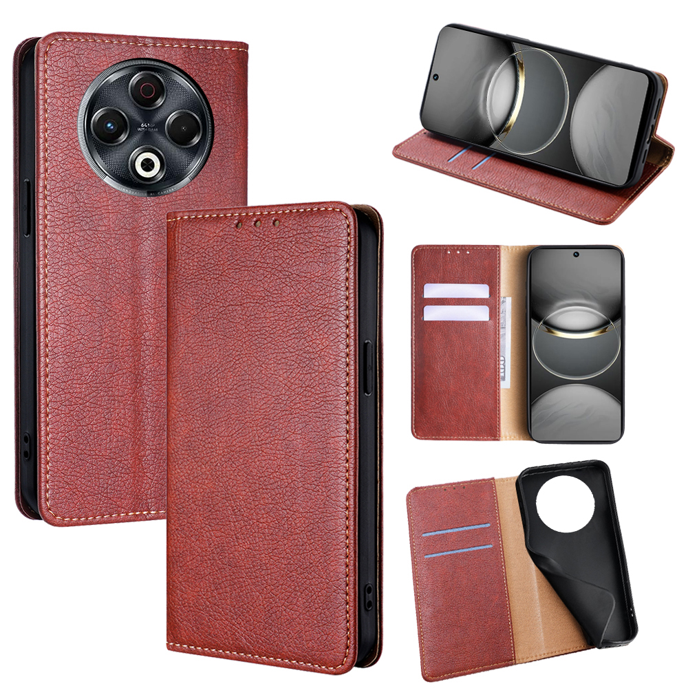 For TECNO Spark 30 4G Case Wallet PU Leather Magnetic Auto-Absorbed Phone Cover - Brown