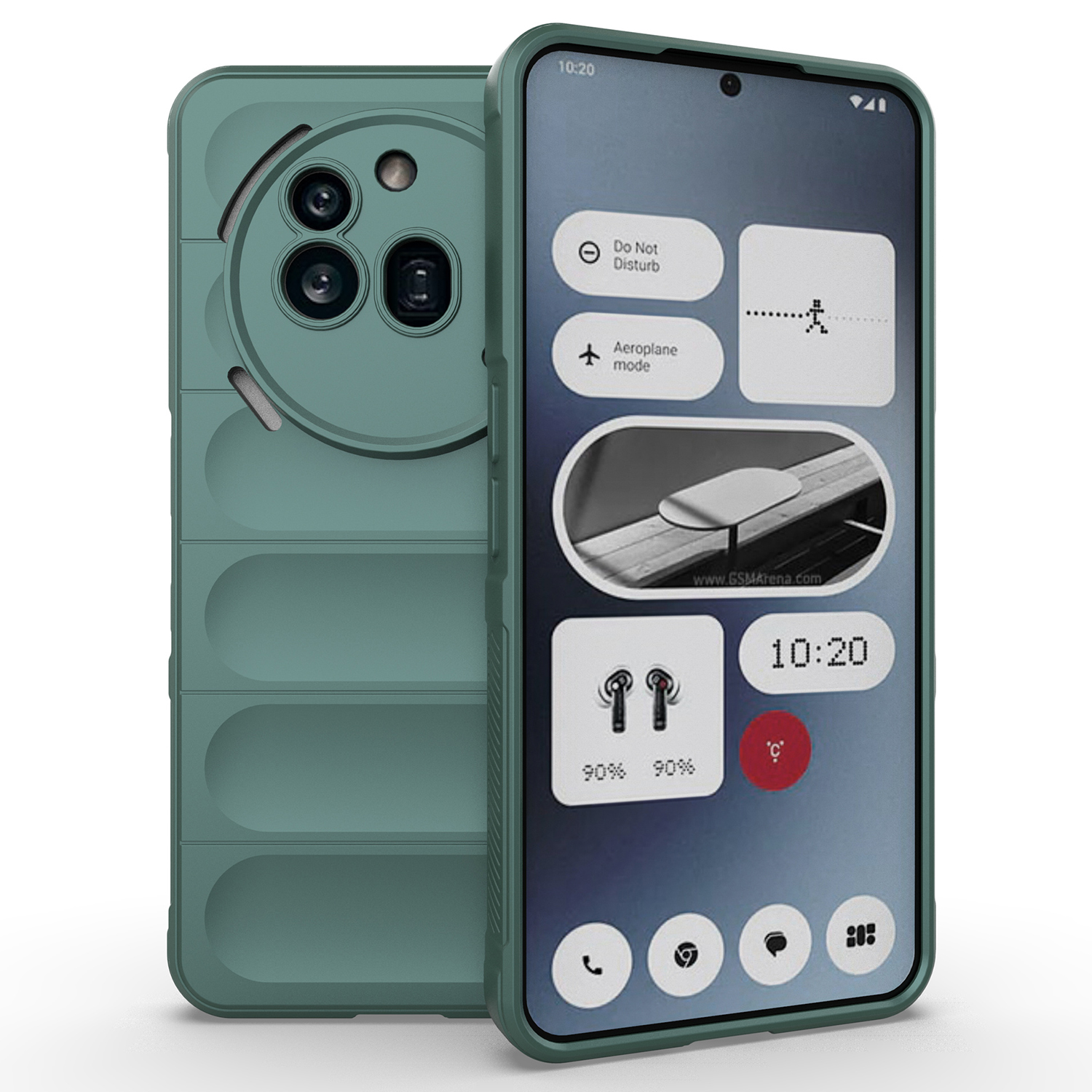 For Nothing Phone (3a) Pro Case Anti-Drop Soft TPU Rugged Phone Back Cover - Green