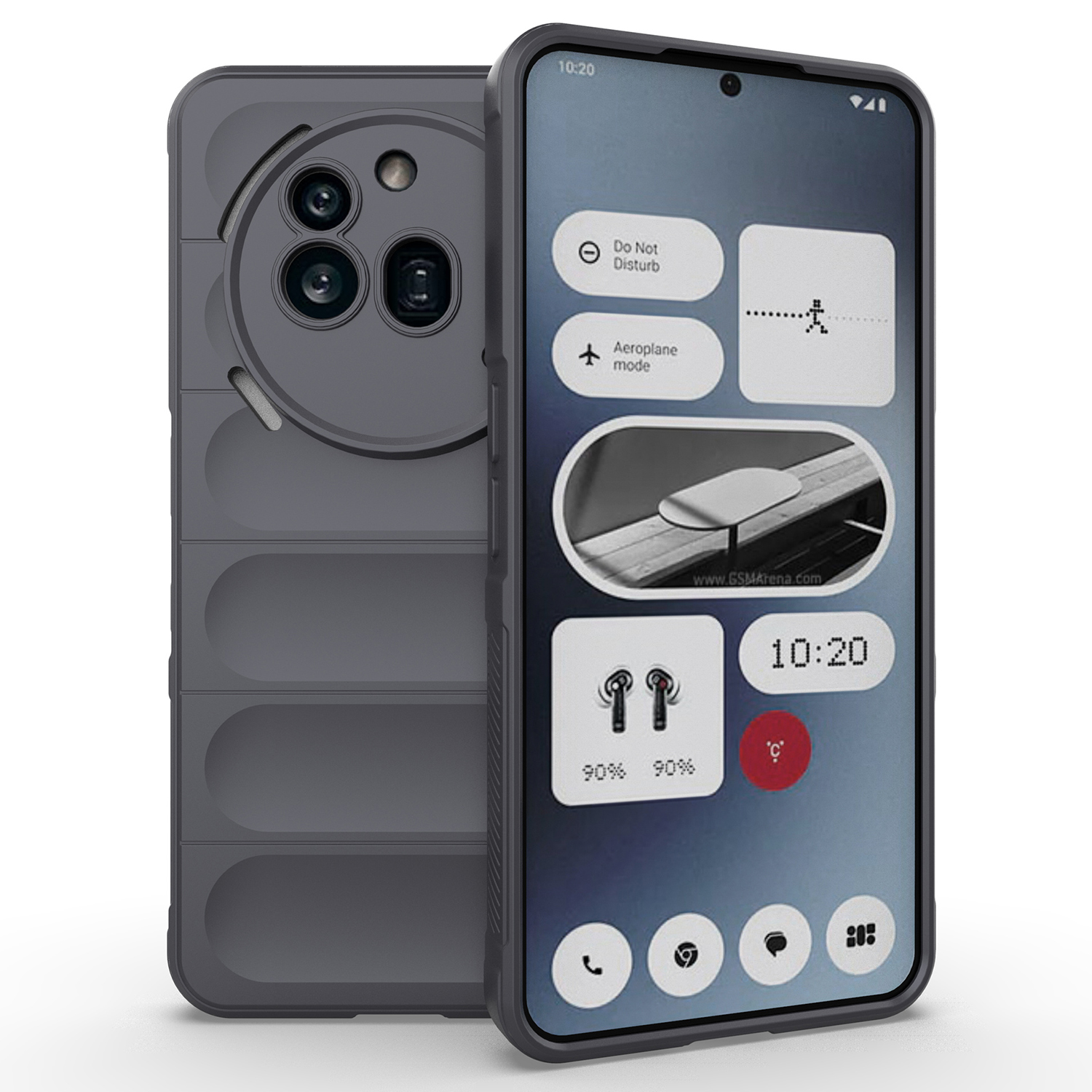 For Nothing Phone (3a) Pro Case Anti-Drop Soft TPU Rugged Phone Back Cover - Dark Grey