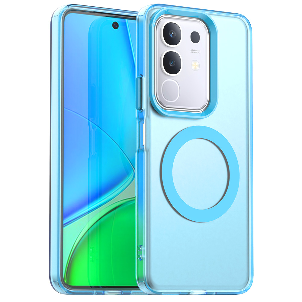 For vivo Y29 4G Magnetic Case Anti Drop Hybrid Phone Back Cover - Blue