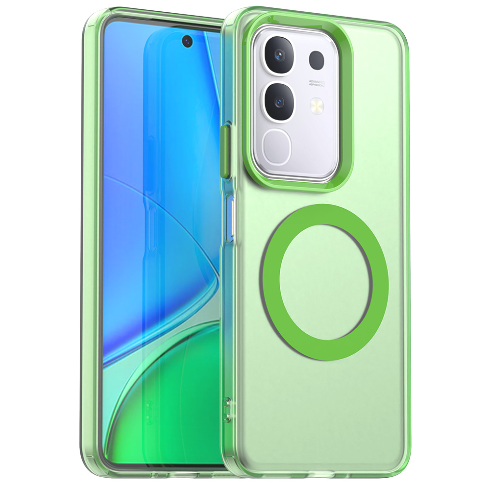 For vivo Y29 4G Magnetic Case Anti Drop Hybrid Phone Back Cover - Green