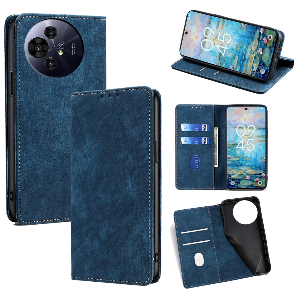 For TCL 50 Pro NxtPaper 5G / 50 NxtPaper 5G Case RFID Blocking Wallet Leather Phone Cover - Blue