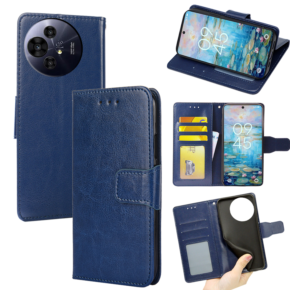 For TCL 50 NxtPaper 5G / 50 Pro NxtPaper 5G Case Wallet PU Leather + TPU Folding Stand Phone Cover - Sapphire