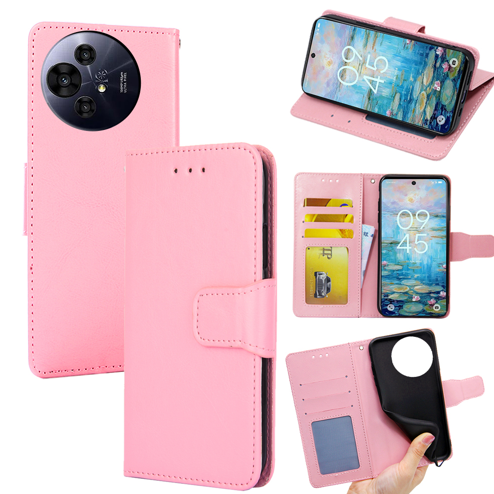 For TCL 50 NxtPaper 5G / 50 Pro NxtPaper 5G Case Wallet PU Leather + TPU Folding Stand Phone Cover - Pink