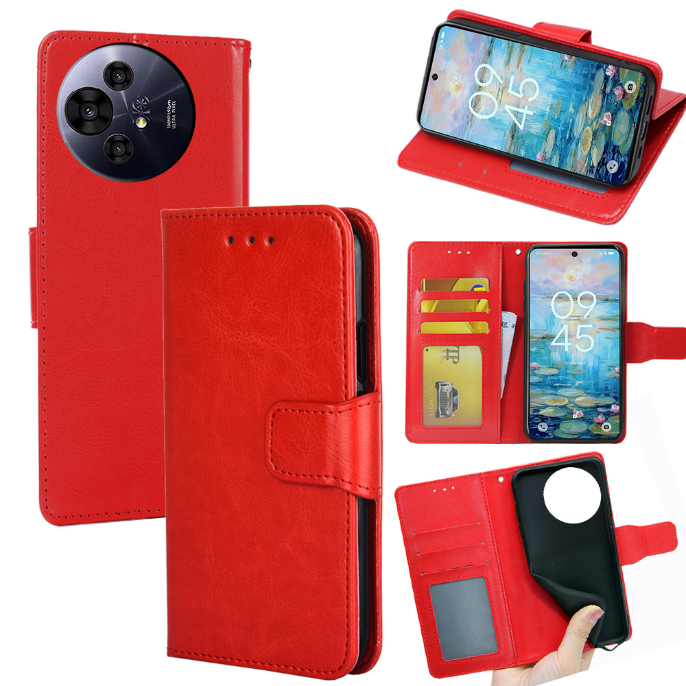 For TCL 50 NxtPaper 5G / 50 Pro NxtPaper 5G Case Wallet PU Leather + TPU Folding Stand Phone Cover - Red