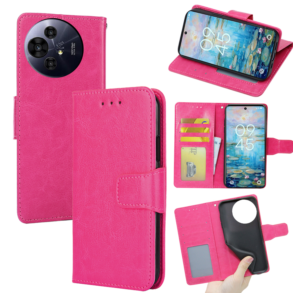 For TCL 50 NxtPaper 5G / 50 Pro NxtPaper 5G Case Wallet PU Leather + TPU Folding Stand Phone Cover - Rose