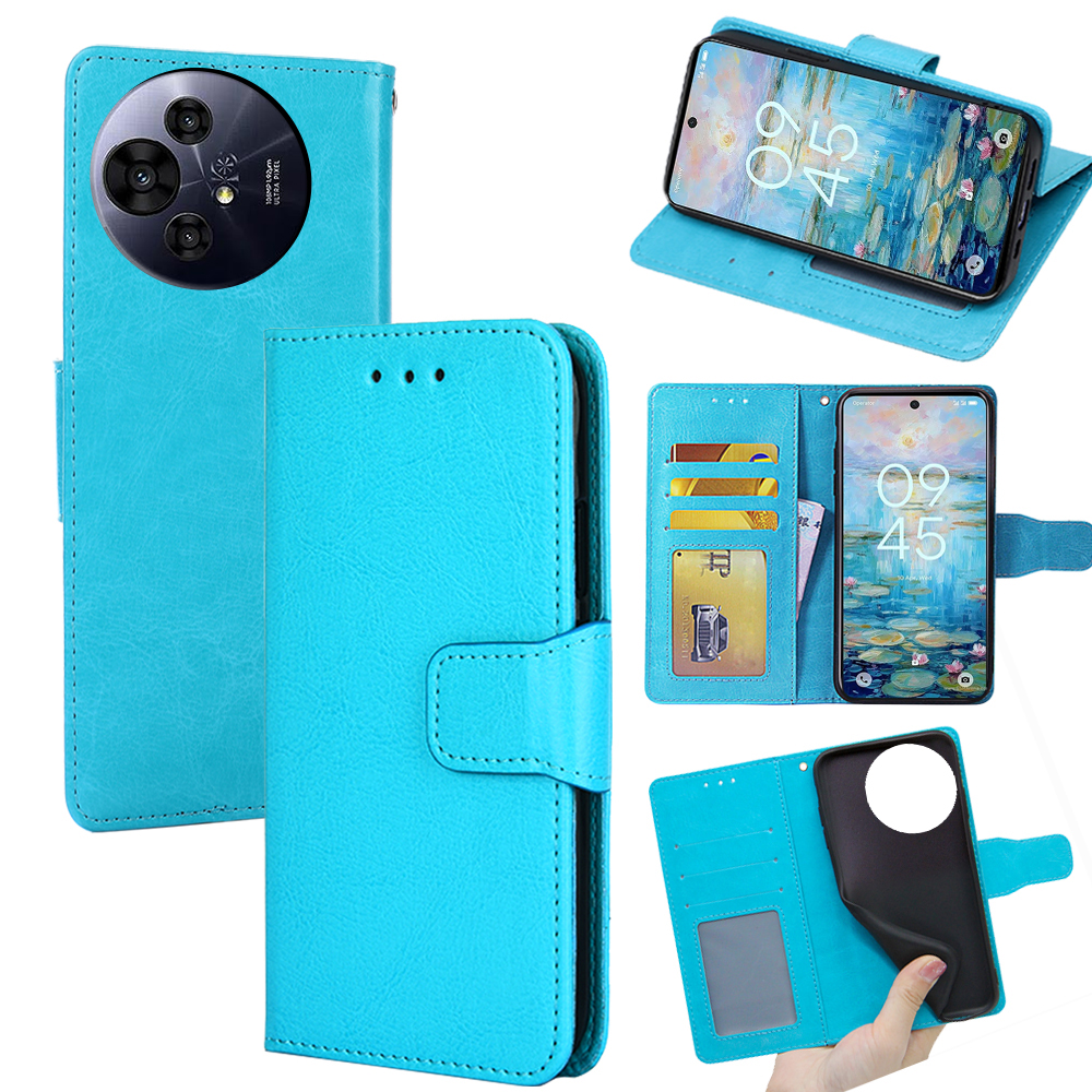 For TCL 50 NxtPaper 5G / 50 Pro NxtPaper 5G Case Wallet PU Leather + TPU Folding Stand Phone Cover - Baby Blue