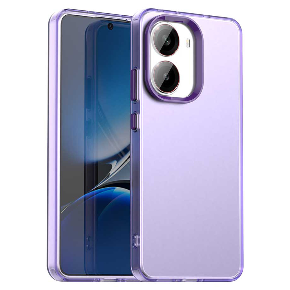 For Xiaomi Poco X7 Pro 5G  /  Redmi Turbo 4 5G Case PC + TPU + PET Matte Anti-Drop Phone Back Cover - Purple