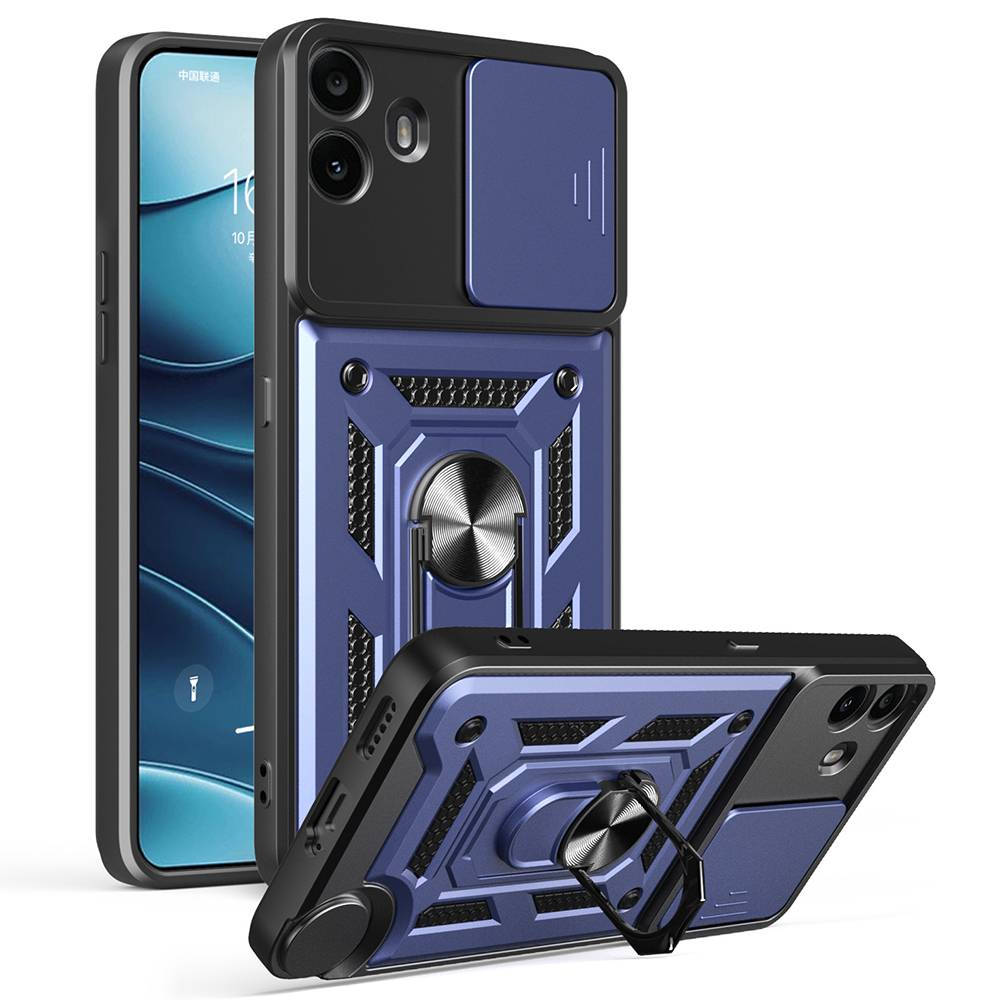 For Nothing CMF Phone 1 Case with Slide Camera Lid PC + TPU Kickstand Phone Cover - Blue