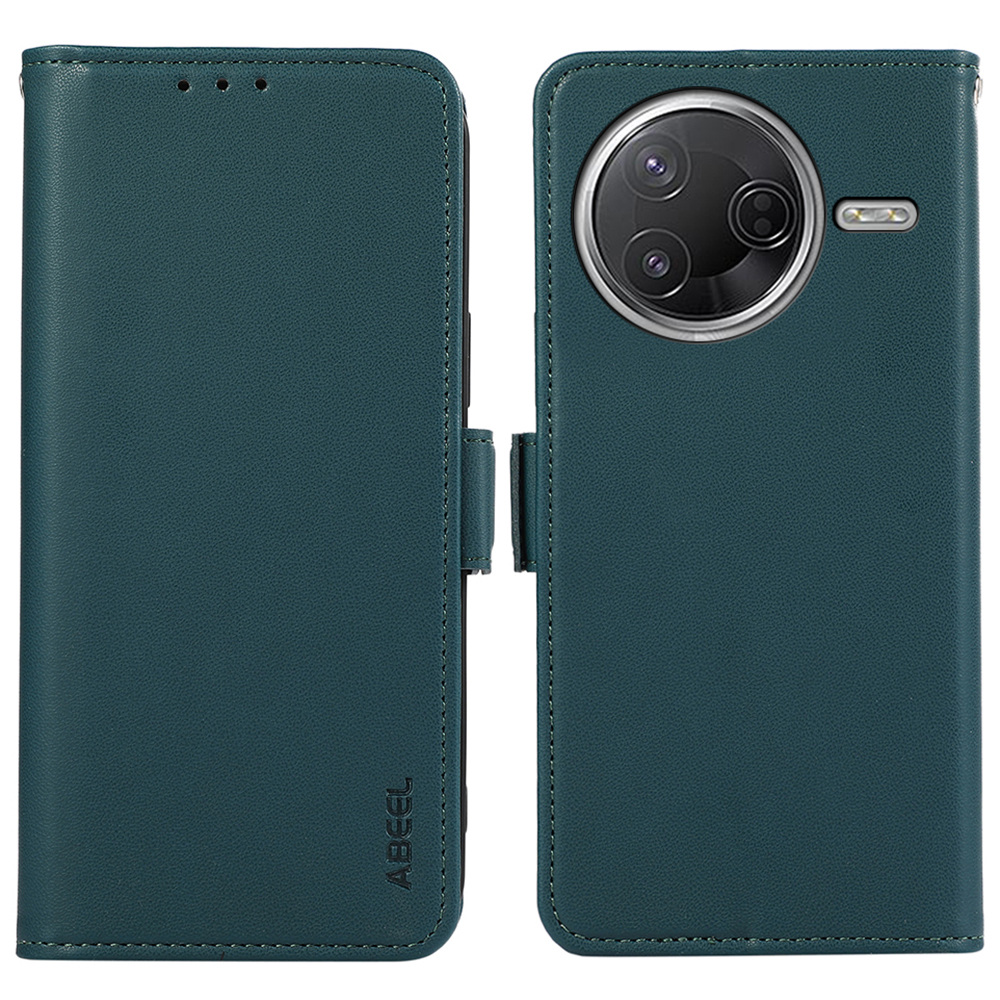 ABEEL Leather Case For Xiaomi Poco F7 Pro 5G / F7 Ultra 5G / Redmi K80 Pro 5G / K80 5G Phone Cover with RFID Blocking Wallet - Green