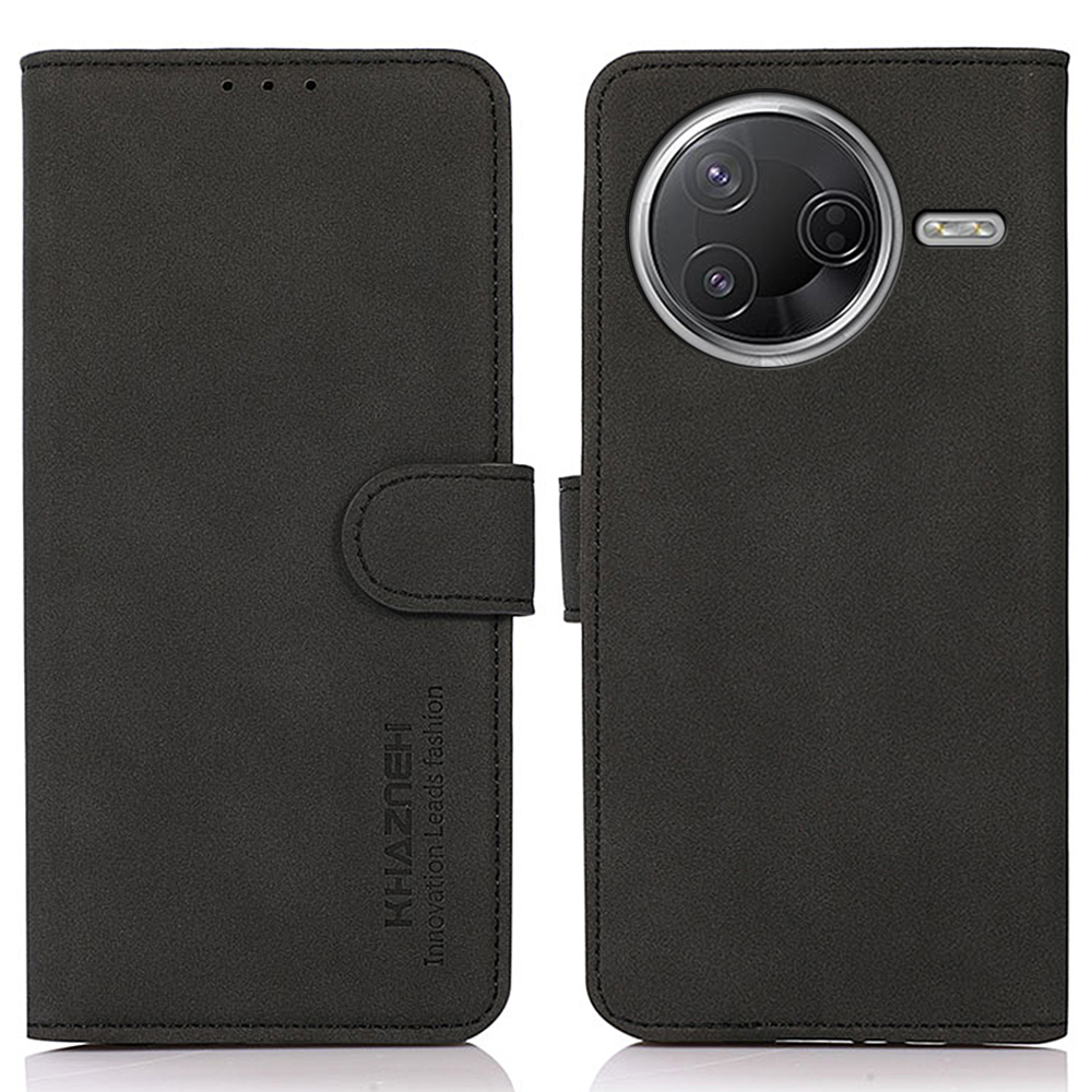 KHAZNEH PU Leather Case For Xiaomi Poco F7 Pro 5G  /  F7 Ultra 5G  /  Redmi K80 Pro 5G  /  K80 5G Wallet Stand Phone Cover - Black