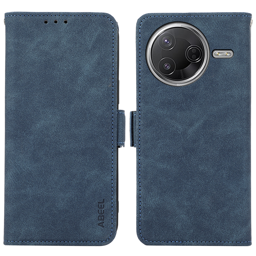 ABEEL PU Leather Case For Xiaomi Poco F7 Pro 5G  /  F7 Ultra 5G  /  Redmi K80 Pro 5G  /  K80 5G Folio Stand View RFID Blocking Phone Cover - Blue