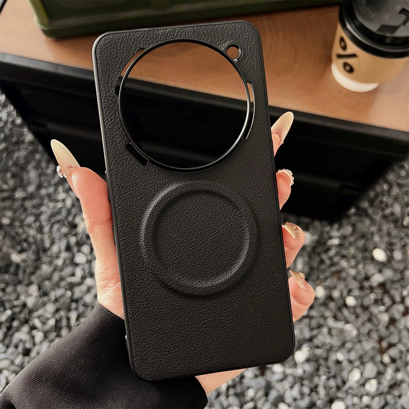 For Nothing Phone (3a) Pro Magnetic Case PU + TPU Phone Back Cover - Black