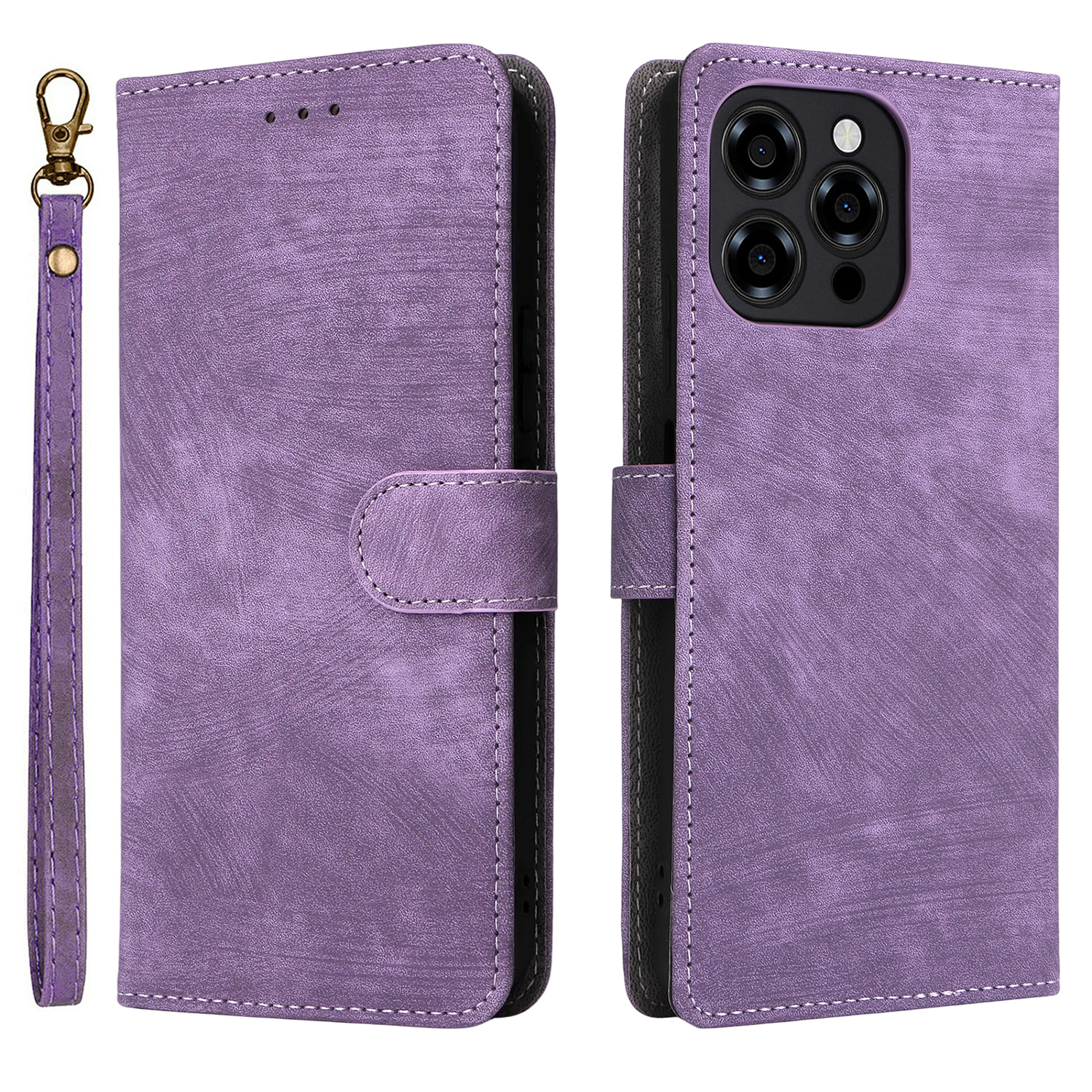 For Doogee Note 58 Pro  /  Note 58 Case Wallet RFID Blocking PU Leather Cover Stand with Strap - Purple