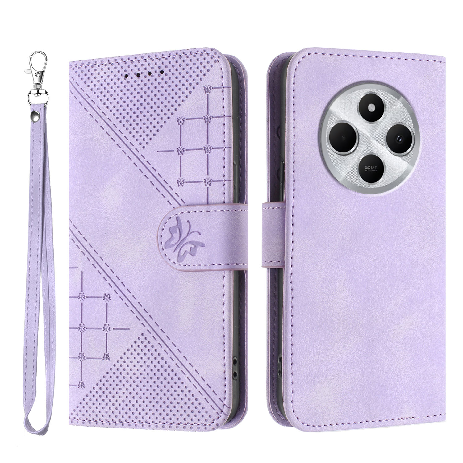 For Xiaomi Poco C75 4G / Xiaomi Redmi A3 Pro 4G / Xiaomi Redmi A4 5G / Xiaomi Redmi 14R 5G / Xiaomi Redmi 14C 4G Leather Wallet Case Butterfly Flower 