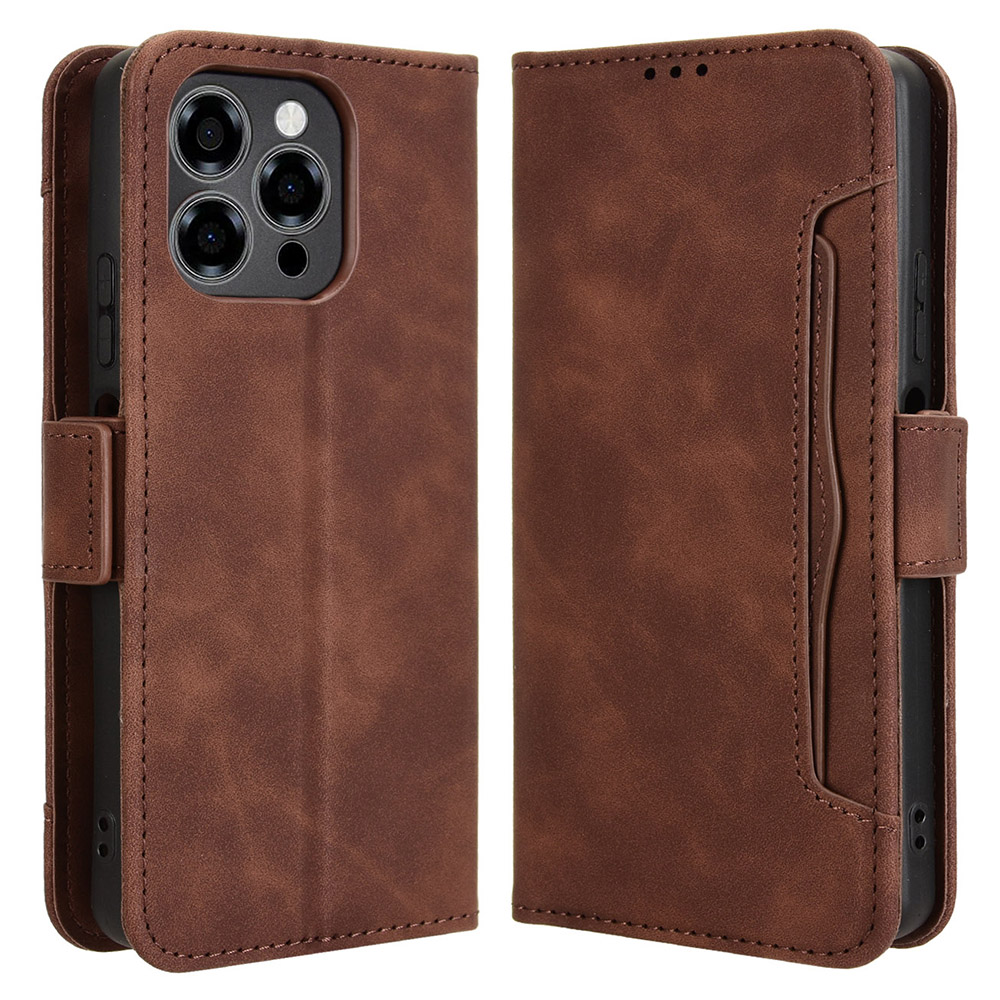 For Doogee Note 58 Pro  /  Note 58 Leather Case Phone Wallet Cover with Multiple Card Slots - Brown