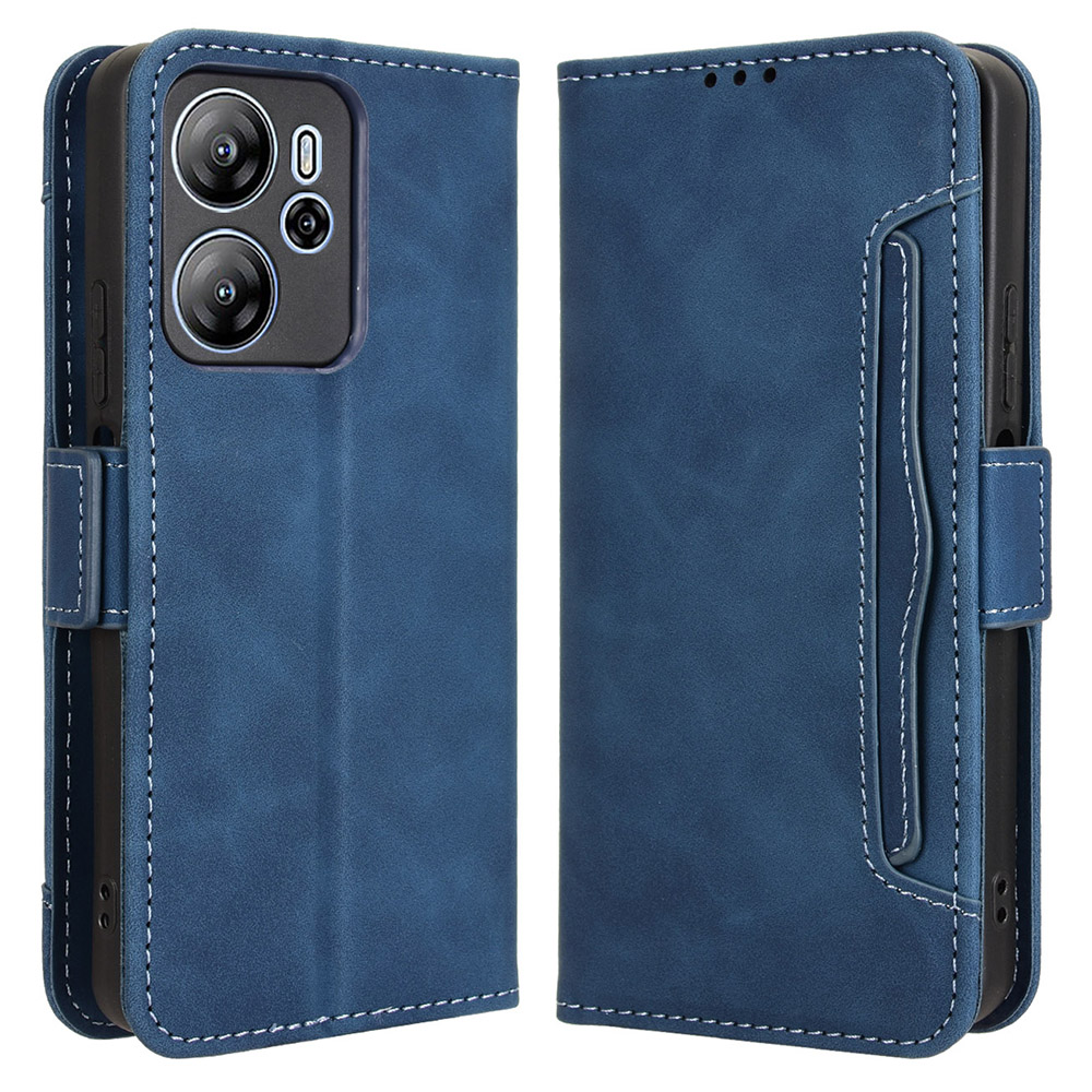For Blackview Oscal Tiger 13 Leather Case Phone Wallet Cover with Multiple Card Slots - Blue