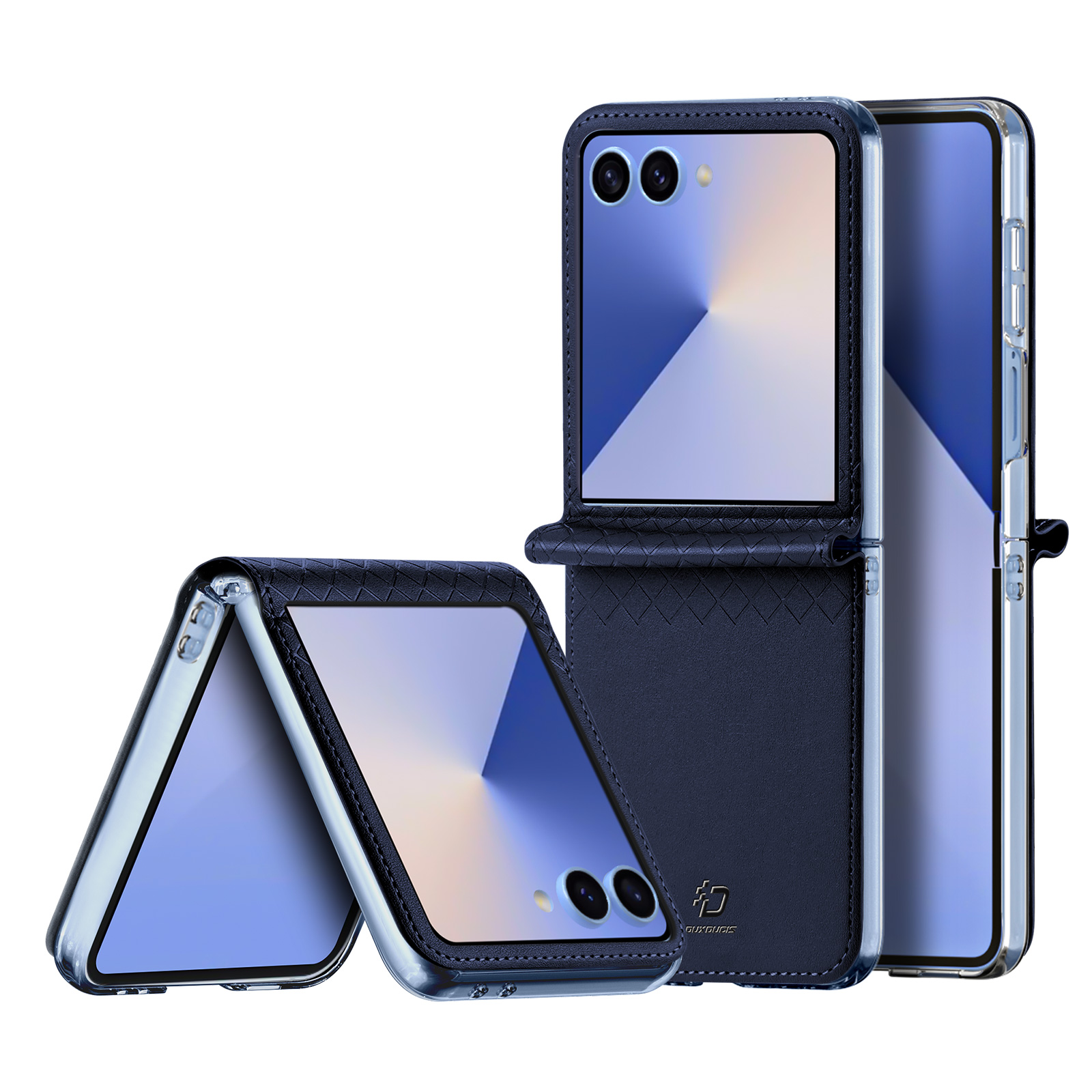 DUX DUCIS For Samsung Galaxy Z Flip7 5G Case  Bril Series Leather+PC Phone Cover - Blue
