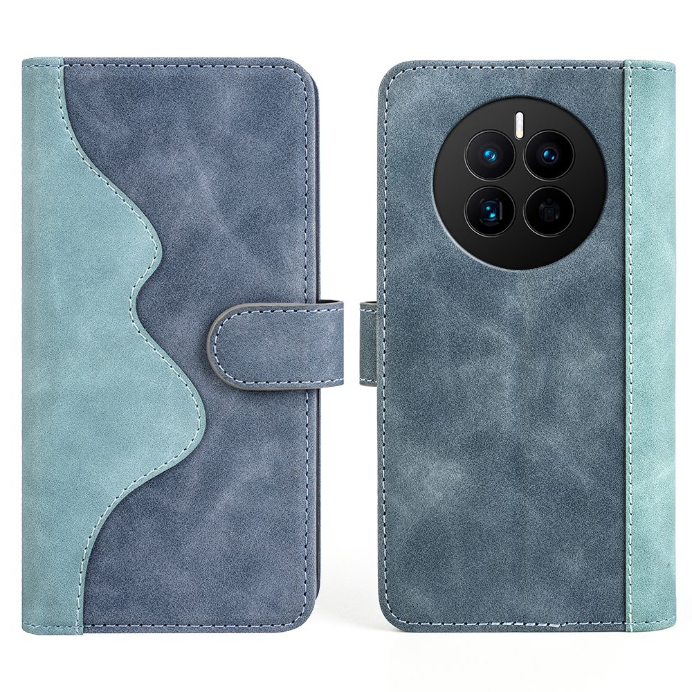 

Für Huawei Mate 50 4G Farbspleißen PU Leder Magnetic Clasp-hülle Ballet Allround Protection Telefonabdeckung - Blau, Huawei Mate 50 4G