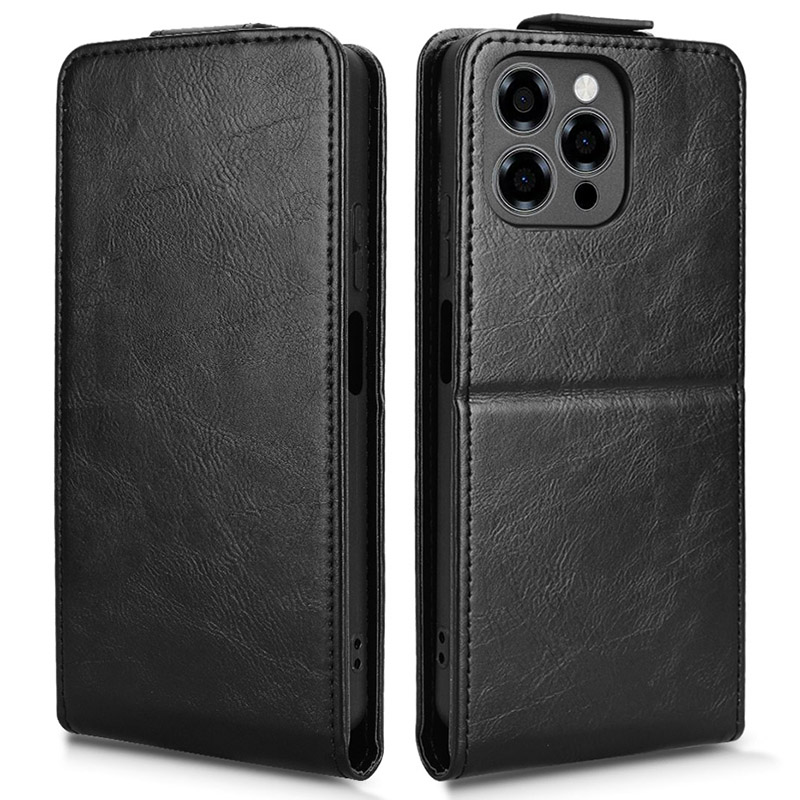 For Doogee Note 58 Pro  /  Note 58 Stand Case Magnetic Clasp Vertical Flip Leather Phone Cover with Card Holder - Black