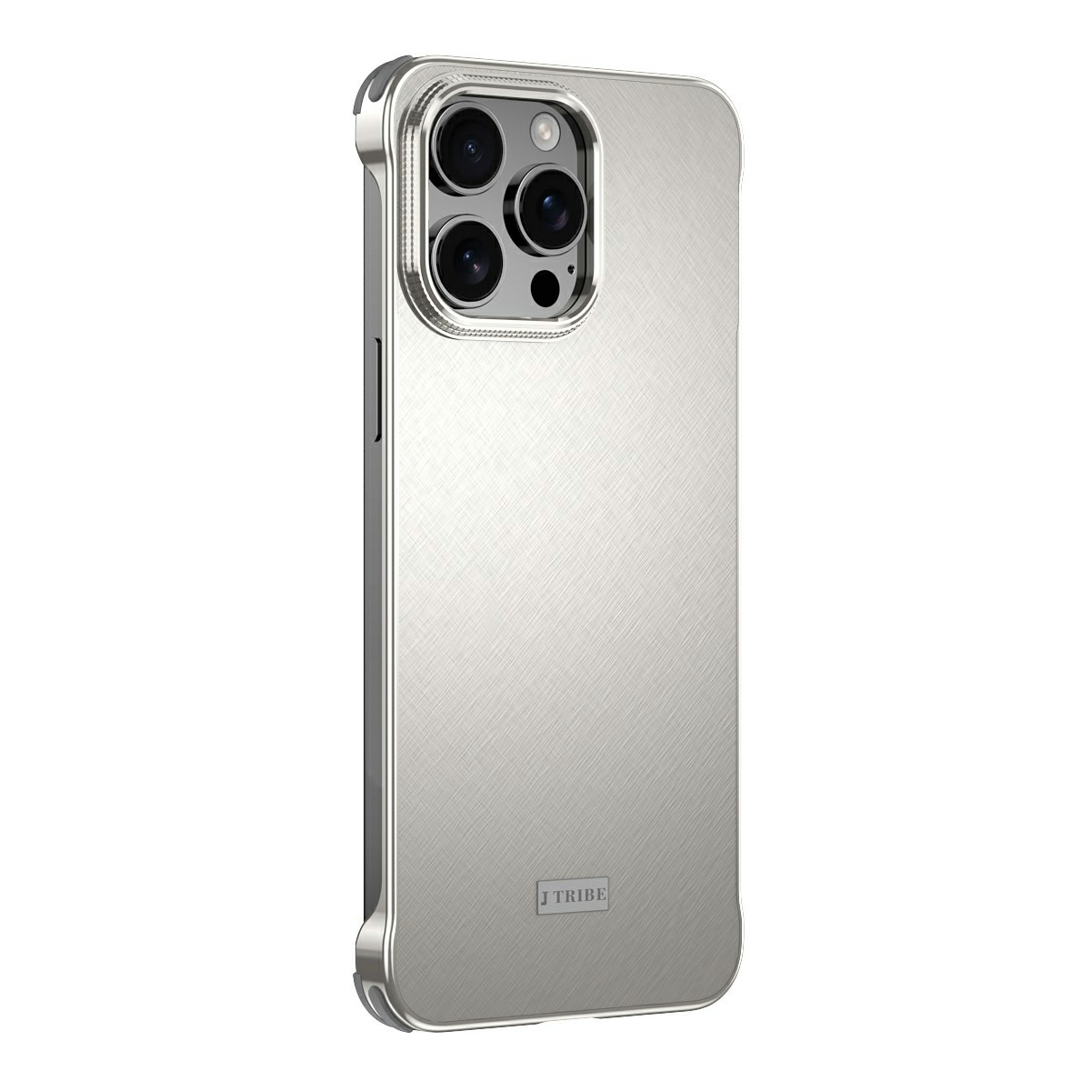 For iPhone 15 Pro Max Case PC + Silicone + Alloy Matte Phone Cover - Titanium