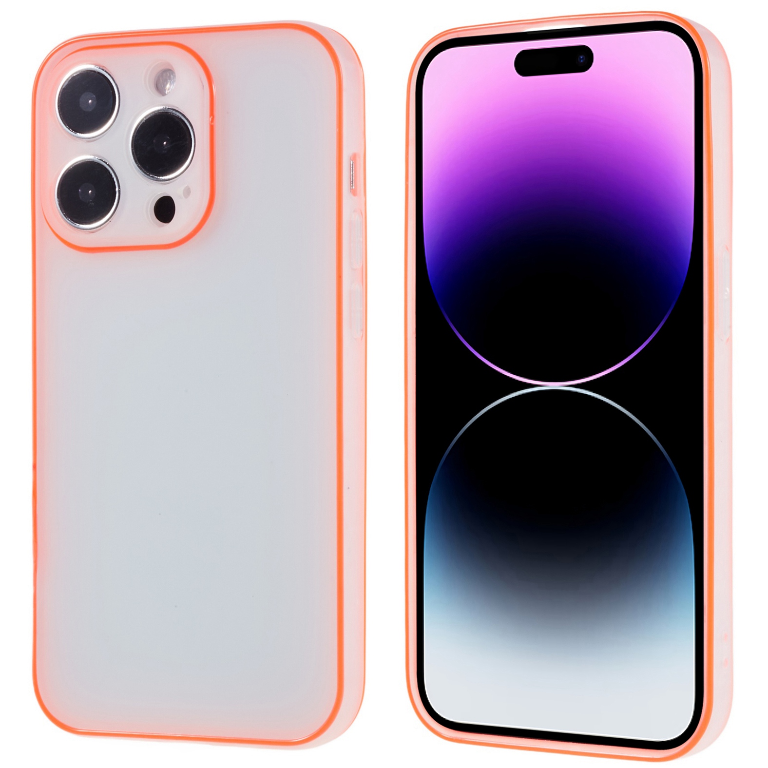 

Для Iphone 14 Pro Matte Chase Case Luminous Noctilucent Frame Гибкая Крышка Телефона TPU - Красный, iPhone 14 Pro