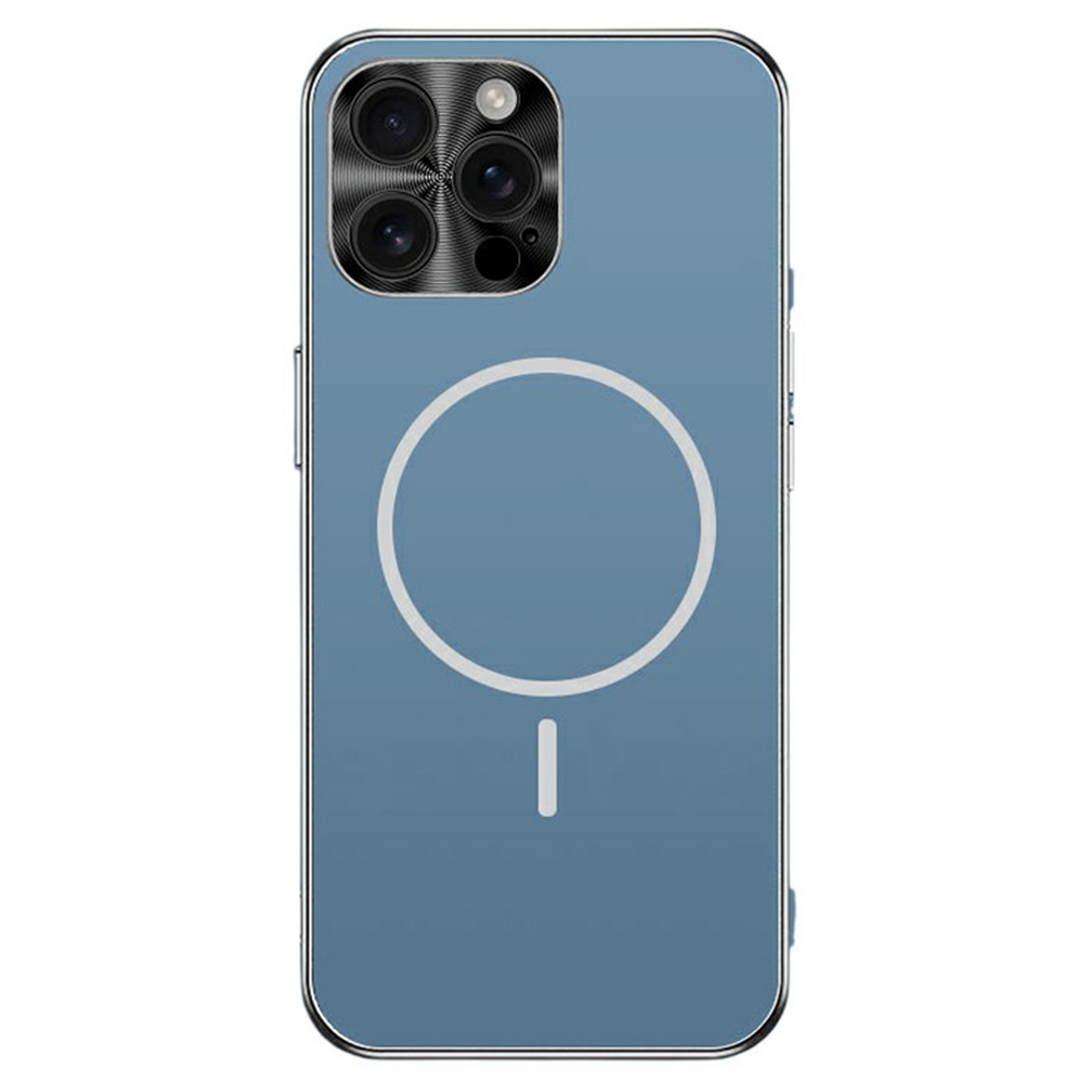 For iPhone 15 Pro Max Case Compatible with MagSafe Acrylic + TPU Airbag Protection Phone Cover - Navy Blue