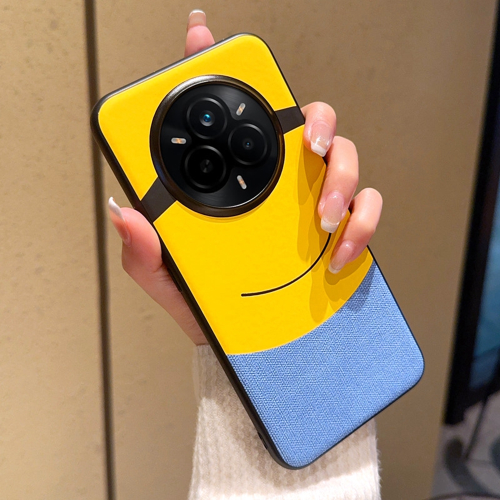 For Realme 14 Pro 5G Case Big Eye Yellow Creative Design Leather + PC Phone Cover