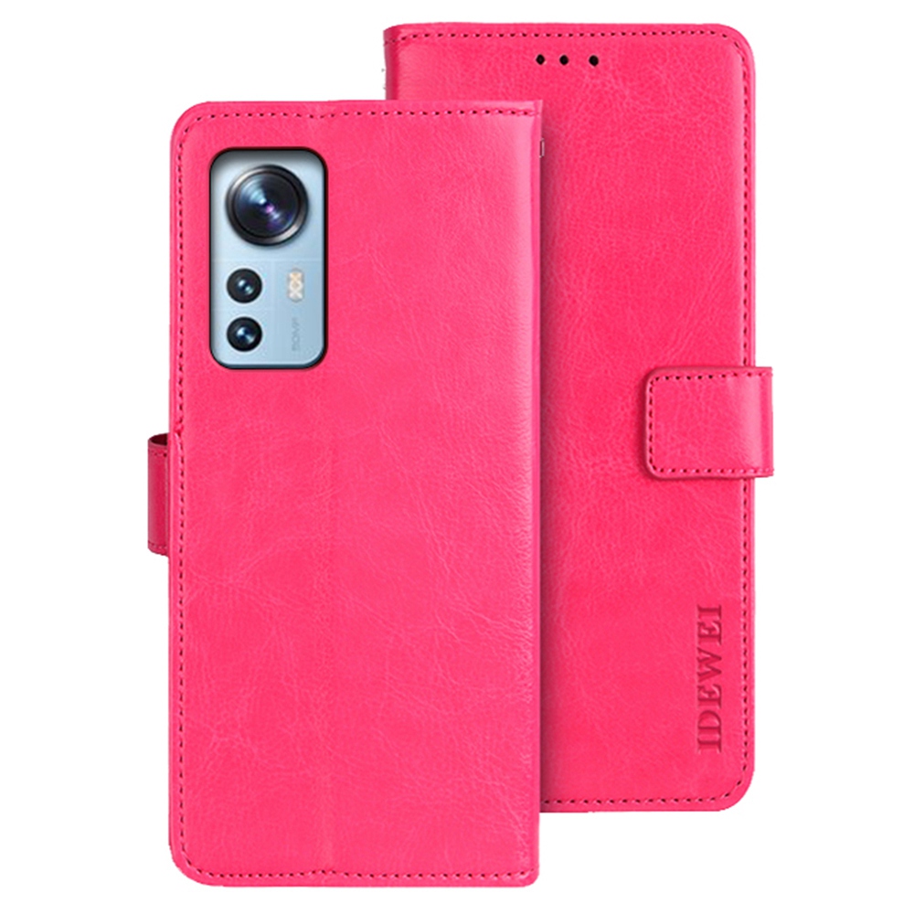 

Idewei Für Xiaomi 12t 5G / 12t Pro 5G Telefonkoffer Faltbarer Stand Crazy Horse Textured Phone Cover Mit Brieftasche - Rose, Xiaomi 12T 5G