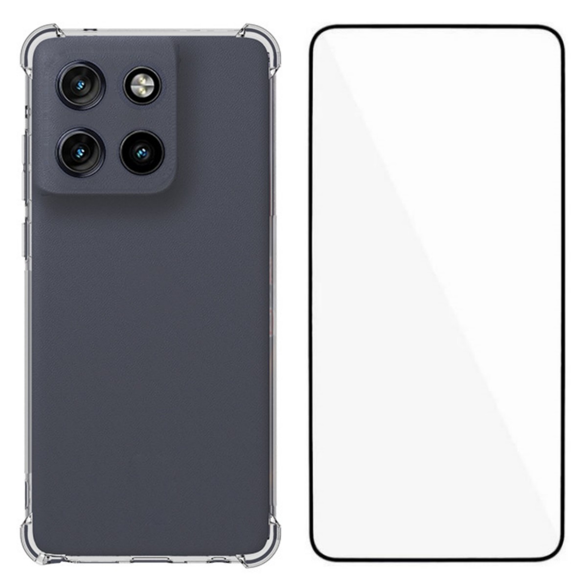 WANLONFENG For Motorola Edge 60 Stylus 5G / Motorola Moto G Stylus 5G (2025) Case  WL Series 2.0mm TPU Phone Cover with Tempered Glass Film - Transpar