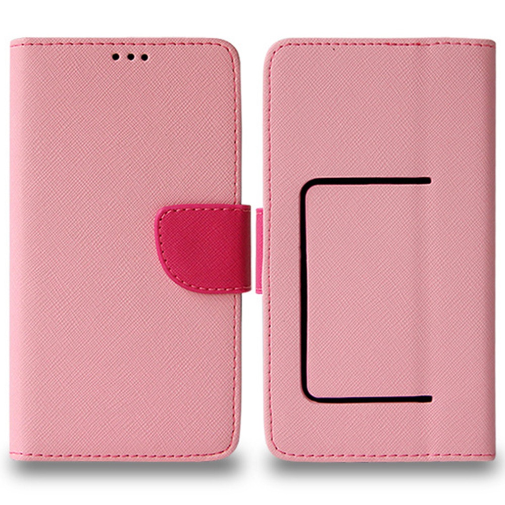 

Universal 6.1 - 6,9 Zoll PU Lederstand Hülle Farbkontrast Magnetverschluss Kreuztextur Brieftasche Innere Silikon -telefonabdeckung, Größe: Xxxxl - Rosa, Universal