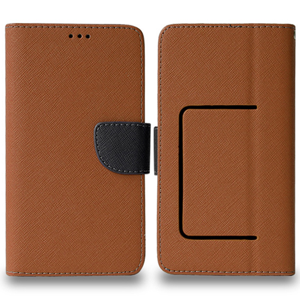 

Universal 6.1 - 6,9 Zoll PU Lederstand Hülle Farbkontrast Magnetverschluss Kreuztextur Brieftasche Innere Silikon -telefonabdeckung, Größe: Xxxxl - Braun, Universal